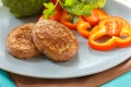 Fried cutlets on a plate