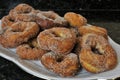 Fried donuts with sugar a typical sweet in Easter and Lent Royalty Free Stock Photo