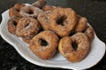 Fried donuts with sugar a typical sweet in Easter and Lent Royalty Free Stock Photo