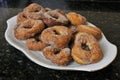 Fried donuts with sugar a typical sweet in Easter and Lent Royalty Free Stock Photo