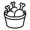 Fried drumsticks icon, outline style