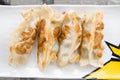 Fried Dumplings Chinese Style Cuisine as Meal Royalty Free Stock Photo