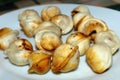 Fried dumplings, meat pies on a plate Royalty Free Stock Photo