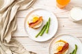 fried egg with bacon and cheese on pancake Royalty Free Stock Photo