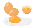 Fried egg, breakfast, chicken meal. Cartoon flat style. Vector illustration Royalty Free Stock Photo