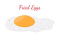 Fried egg, breakfast, chicken meal. Cartoon flat style. Vector illustration Royalty Free Stock Photo