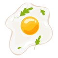 Fried egg for breakfast. Morning tasty meal.