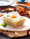 Fried egg cake Royalty Free Stock Photo