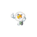 Fried egg cartoon character making Thumbs up finger