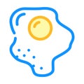 fried egg chicken color icon vector illustration Royalty Free Stock Photo