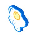 fried egg chicken isometric icon vector illustration Royalty Free Stock Photo