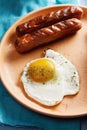 Fried egg closeup Royalty Free Stock Photo