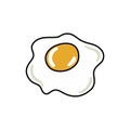 Fried egg doodle icon, vector color illustration Royalty Free Stock Photo