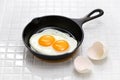 Fried egg double yolk egg