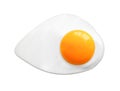 Fried egg. Fast food. Cooking lunch, dinner, breakfast. Natural product. Cooked omelet. Scrambled eggs. Isolated white