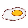 Fried egg food japanese menu cartoon isolated icon