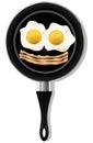 Fried egg in frying pan