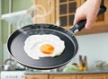 Fried egg in a frying pan Royalty Free Stock Photo