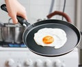 Fried egg in a frying pan Royalty Free Stock Photo