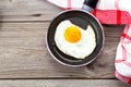 Fried egg in a frying pan Royalty Free Stock Photo