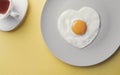 Fried egg heart shape - healthcare concept Royalty Free Stock Photo