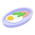 Fried egg icon isometric vector. German food Royalty Free Stock Photo