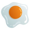 Fried Egg Illustration Flat Design Realistic Vector Art Royalty Free Stock Photo