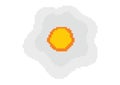 Fried egg illustration with pixel theme