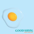 Fried Egg IllustrationFried egg isolated realistic Vector