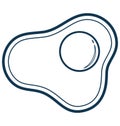 Fried Egg Line Vector Isolated Icon customized and editable Royalty Free Stock Photo