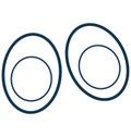 Fried Egg Line Vector Isolated Icon customized and editable Royalty Free Stock Photo