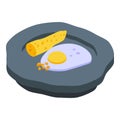 Fried egg molecular cuisine icon, isometric style Royalty Free Stock Photo