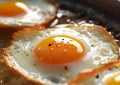 Fried egg with pepper on fresh crispy bread.Macro.AI Generative