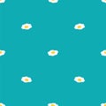 Fried egg pixel art pattern seamless. 8 bit Vector texture