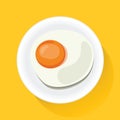 Fried Egg on Plate Breakfast Food Icon Illustration Vector Royalty Free Stock Photo