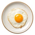 Fried egg on a plate isolated on white background Royalty Free Stock Photo