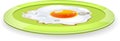 Fried egg on a plate - vector illustration Royalty Free Stock Photo