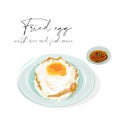 Fried egg with rice and fish sauce traditional Thai food.