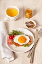 Fried egg sandwich breakfast meal Royalty Free Stock Photo