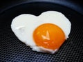 Fried egg shape heart Royalty Free Stock Photo