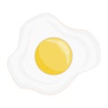 Fried egg. A simple delicious dish from chicken eggs. Fried egg. Vector illustration isolated on a white background for design and Royalty Free Stock Photo