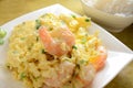 Fried Egg Steam Shrimp rice set