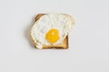 Fried egg toast isolated white background. High quality and resolution beautiful photo concept Royalty Free Stock Photo