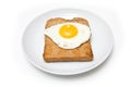 Fried egg on toast and plate Royalty Free Stock Photo