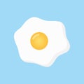 Fried egg on blue background