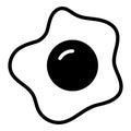 fried egg vector Line Icon. Simple Creative vector Line Icon Royalty Free Stock Photo