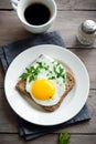 Fried Egg on Wholegrain Toast Royalty Free Stock Photo