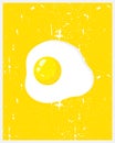 Fried Egg with yellow background, breakfast fried hen or chicken egg - ready for your text Royalty Free Stock Photo