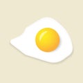 Fried egg on yellow background. Vector illustration. Royalty Free Stock Photo