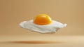 Fried egg with yellow yolk on table background. Breakfast food concept. Royalty Free Stock Photo